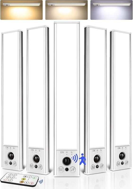 EZVALO 5‑Pack Under‑Cabinet Lights – 2400mAh Rechargeable Motion Senso